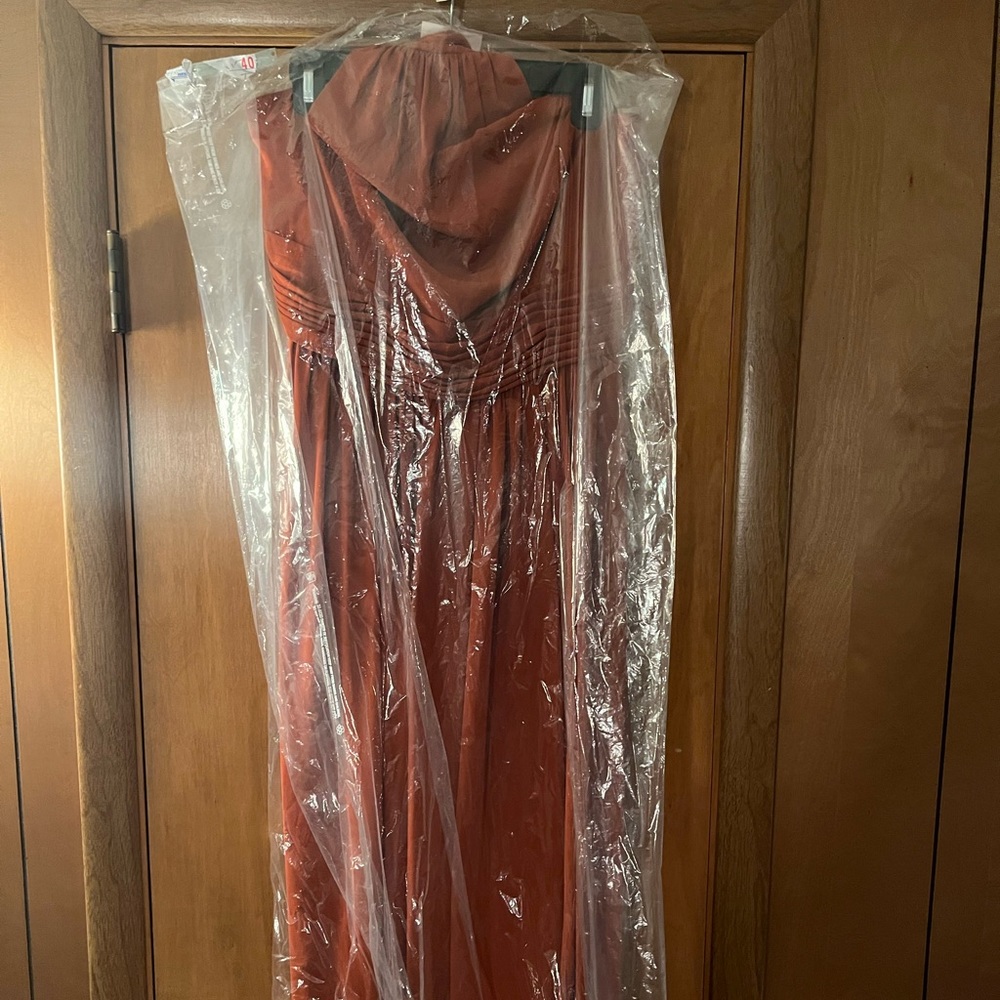 Burnt orange bridesmaid dress